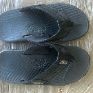 Rainbow Kids Black Flip Flops